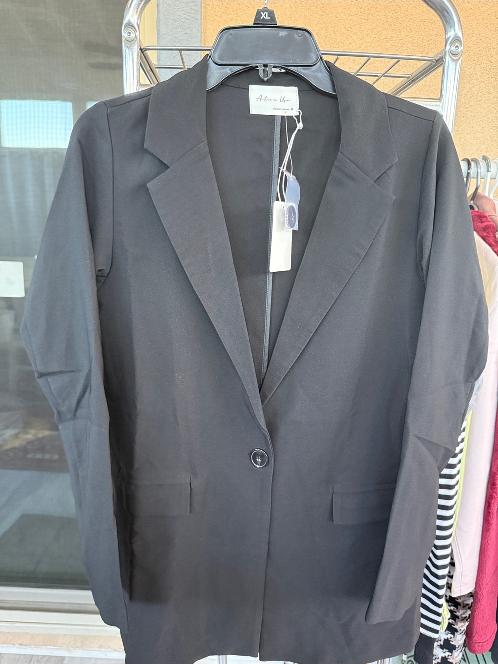 Active USA Black Single-Button Tailored Blazer